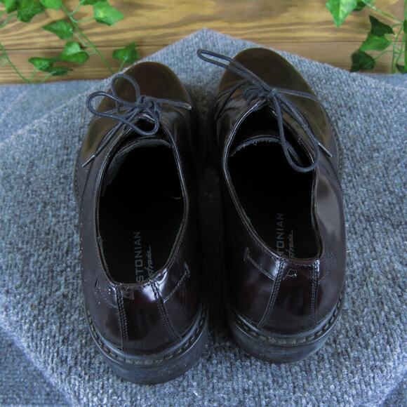 Bostonian Men's Strada Toe Cap Oxford Burgundy Patent Leather Size 9 Medium 2025 - Picture 4 of 6